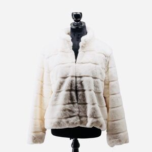 Elegant White Faux Fur Jacket